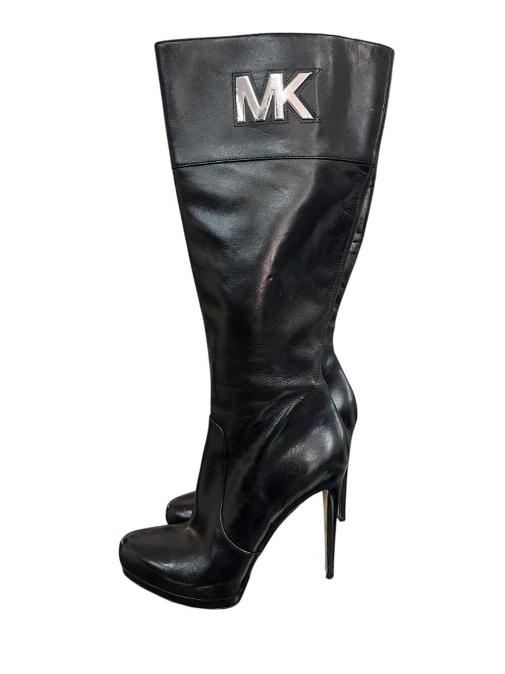 Michael Kors Black Leather Hayley Knee-High Boots 5.5M